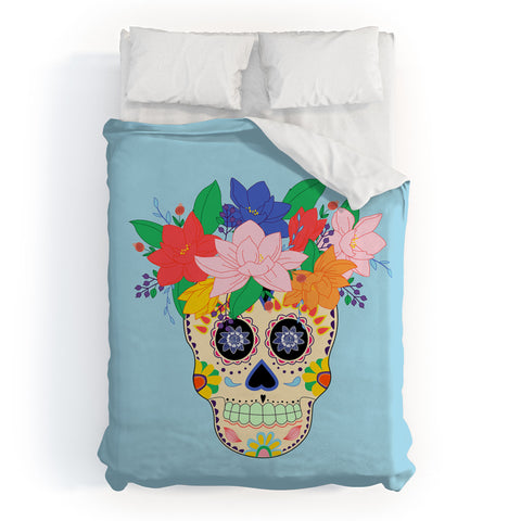 Hello Sayang Floral Skull Duvet Cover