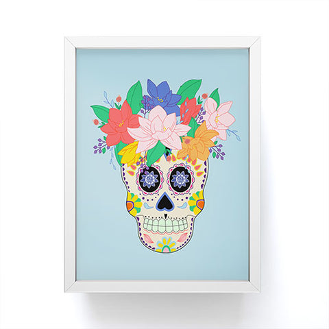 Hello Sayang Floral Skull Framed Mini Art Print