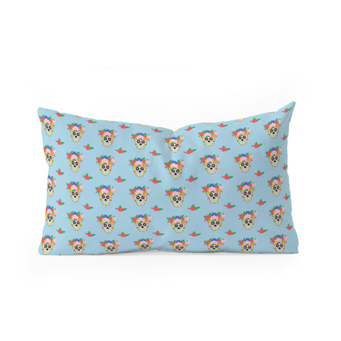 Hello Sayang Floral Skull Oblong Throw Pillow