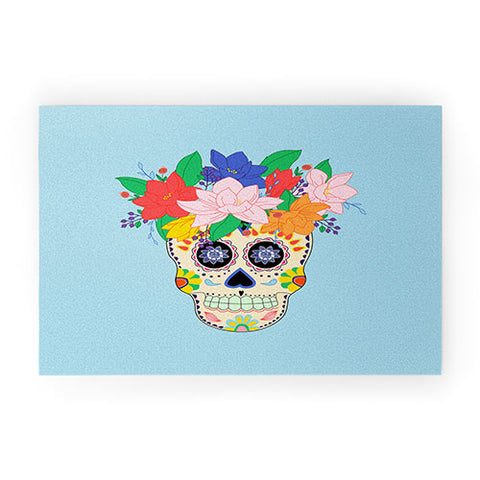 Hello Sayang Floral Skull Welcome Mat