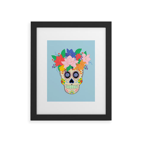 Hello Sayang Floral Skull Framed Art Print
