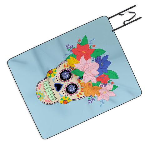 Hello Sayang Floral Skull Picnic Blanket