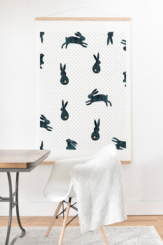 Hello Sayang Funny Bunnies Art Print And Hanger