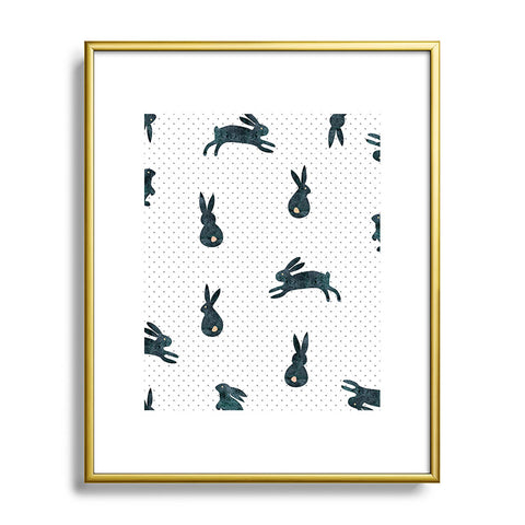 Hello Sayang Funny Bunnies Metal Framed Art Print