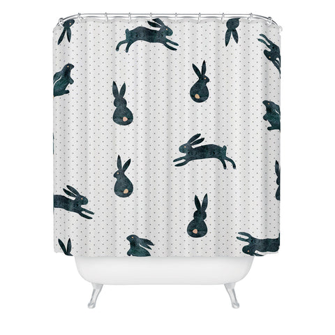 Hello Sayang Funny Bunnies Shower Curtain