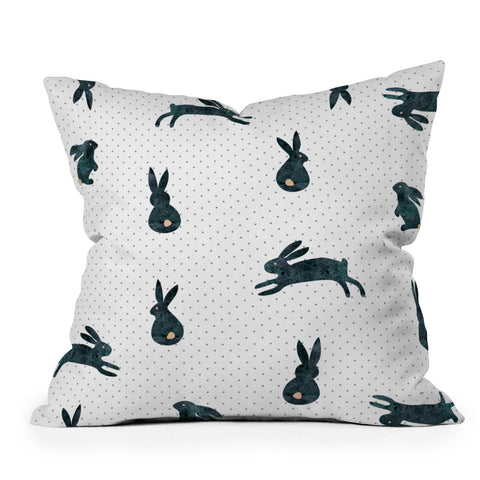 Hello Sayang Funny Bunnies Throw Pillow