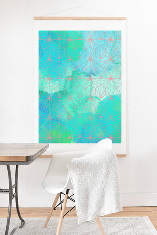 Hello Sayang Geo Deep Blue Art Print And Hanger