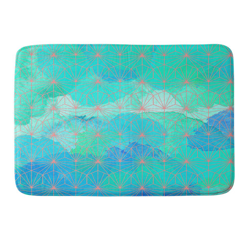 Hello Sayang Geo Deep Blue Memory Foam Bath Mat