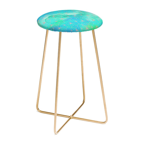 Hello Sayang Geo Deep Blue Counter Stool
