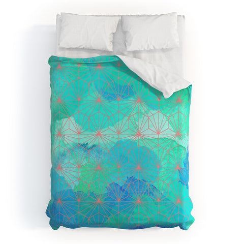 Hello Sayang Geo Deep Blue Duvet Cover