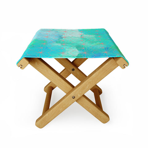 Hello Sayang Geo Deep Blue Folding Stool