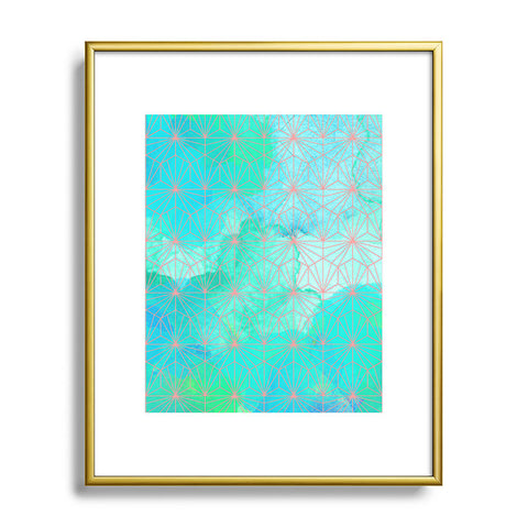 Hello Sayang Geo Deep Blue Metal Framed Art Print