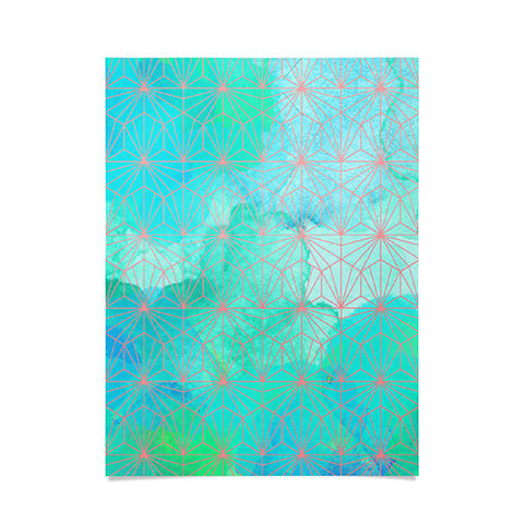 Hello Sayang Geo Deep Blue Poster