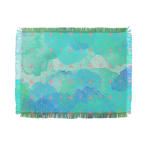 Hello Sayang Geo Deep Blue Throw Blanket