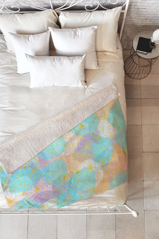 Hello Sayang Geo Spring Fleece Throw Blanket