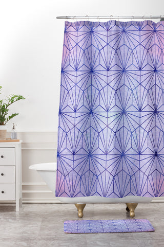 Hello Sayang Geo Winter Shower Curtain And Mat