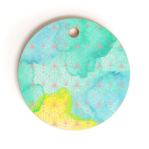 Hello Sayang Geometric Summer Cutting Board Round