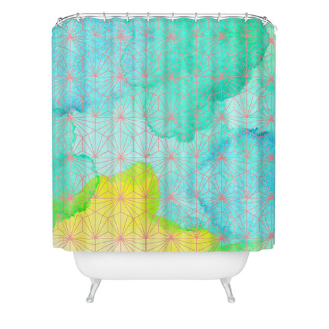Hello Sayang Geometric Summer Shower Curtain
