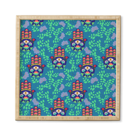 Hello Sayang Hamsa Midnight Blue Framed Wall Art