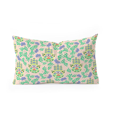 Hello Sayang Hamsa Pretty in Pink Oblong Throw Pillow