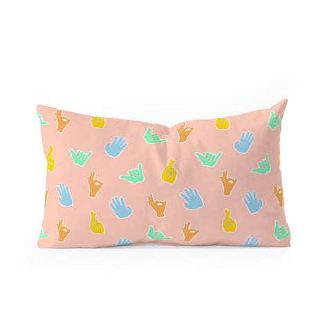 Hello Sayang Hands On Oblong Throw Pillow