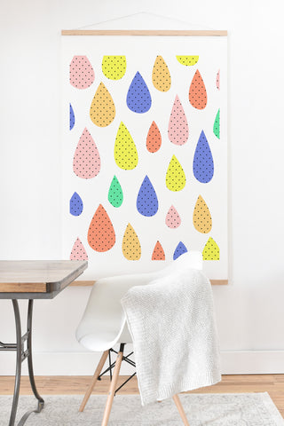 Hello Sayang Happy Raindrops Art Print And Hanger