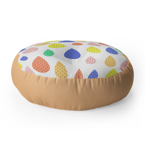 Hello Sayang Happy Raindrops Floor Pillow Round