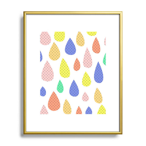 Hello Sayang Happy Raindrops Metal Framed Art Print