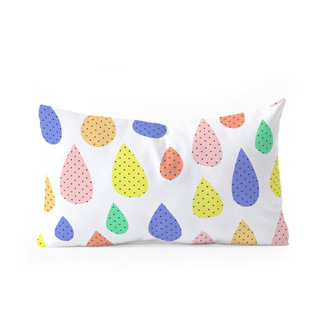 Hello Sayang Happy Raindrops Oblong Throw Pillow