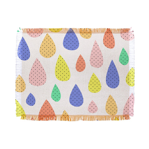 Hello Sayang Happy Raindrops Throw Blanket