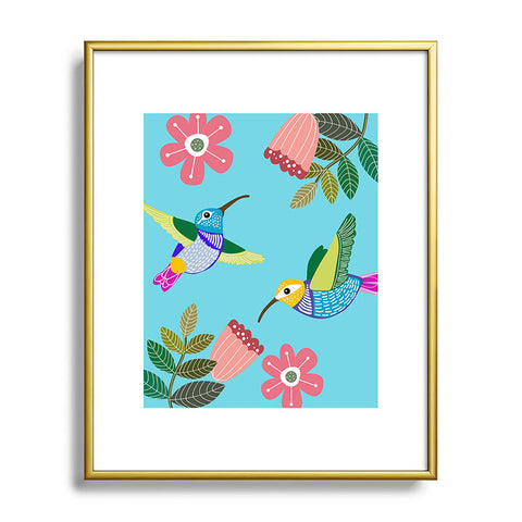 Hello Sayang Hummingbirds Metal Framed Art Print
