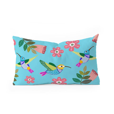 Hello Sayang Hummingbirds Oblong Throw Pillow