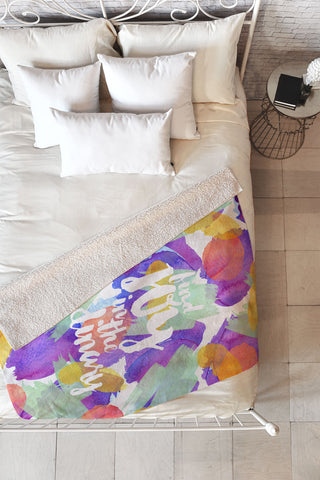 Hello Sayang Joy in the Ordinary Fleece Throw Blanket