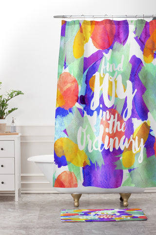 Hello Sayang Joy in the Ordinary Shower Curtain And Mat