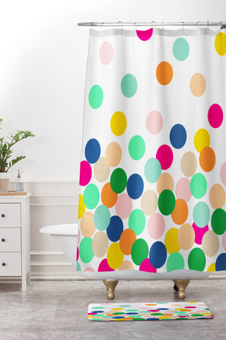 Hello Sayang Kaboom Confetti Shower Curtain And Mat