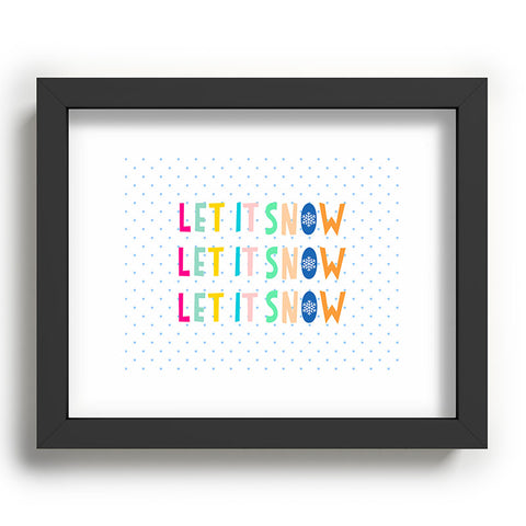 Hello Sayang Let It Snow Polka Dots Recessed Framing Rectangle