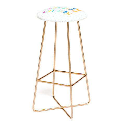 Hello Sayang Let It Snow Polka Dots Bar Stool