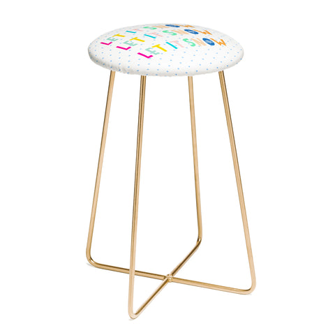 Hello Sayang Let It Snow Polka Dots Counter Stool