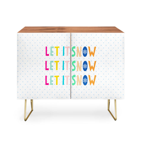 Hello Sayang Let It Snow Polka Dots Credenza
