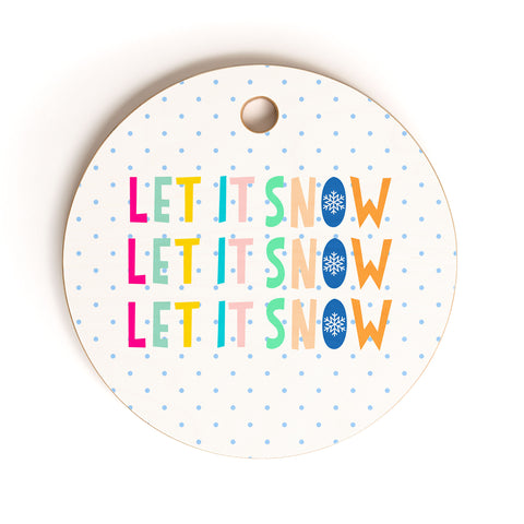 Hello Sayang Let It Snow Polka Dots Cutting Board Round