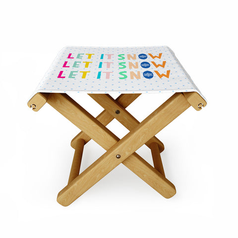Hello Sayang Let It Snow Polka Dots Folding Stool