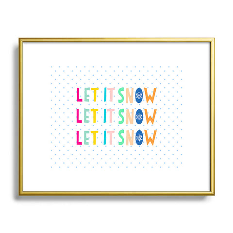Hello Sayang Let It Snow Polka Dots Metal Framed Art Print