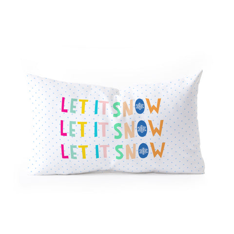 Hello Sayang Let It Snow Polka Dots Oblong Throw Pillow