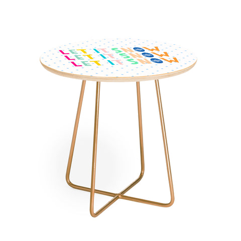 Hello Sayang Let It Snow Polka Dots Round Side Table