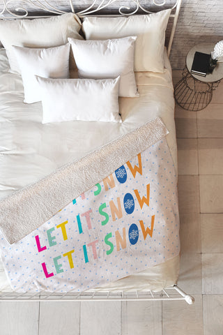 Hello Sayang Let It Snow Polka Dots Fleece Throw Blanket
