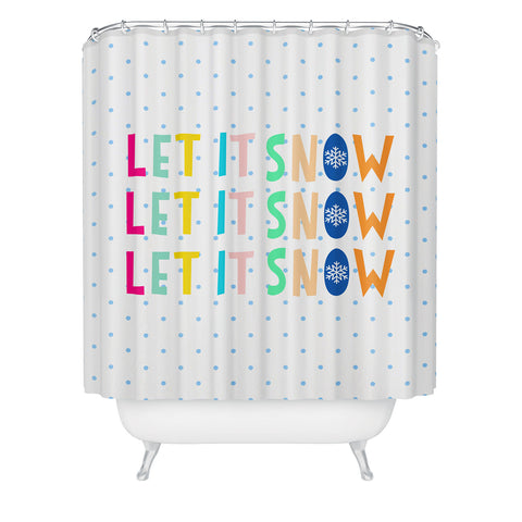 Hello Sayang Let It Snow Polka Dots Shower Curtain