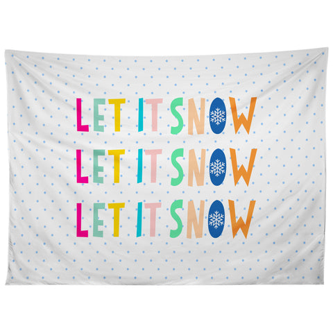Hello Sayang Let It Snow Polka Dots Tapestry