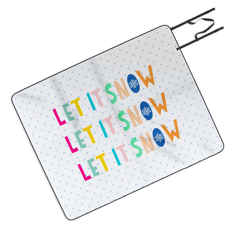 Hello Sayang Let It Snow Polka Dots Picnic Blanket