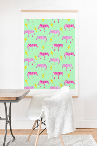 Hello Sayang Lightning Zebras Art Print And Hanger