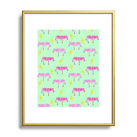 Hello Sayang Lightning Zebras Metal Framed Art Print